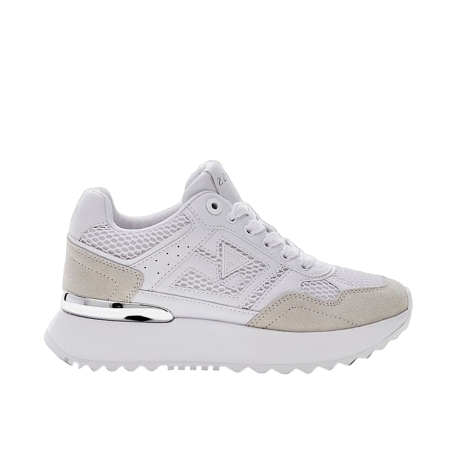 White and beige sneaker on a white background