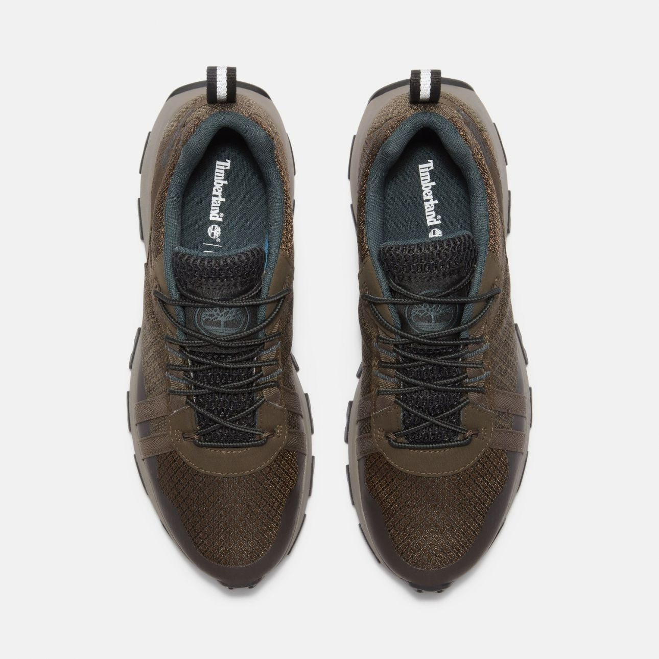 Timberland Winsor Trail dark brown men’s sneakers top view showing inner cushioning
